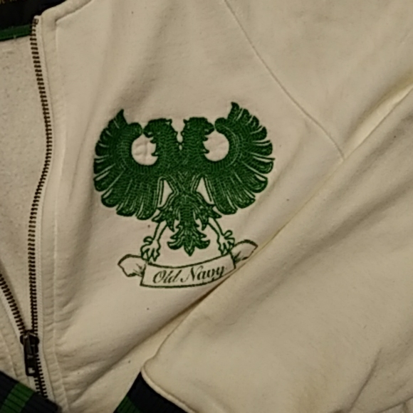 Old Navy Full Zip Jacket Cream & Green Size XL - Picture 3 of 3